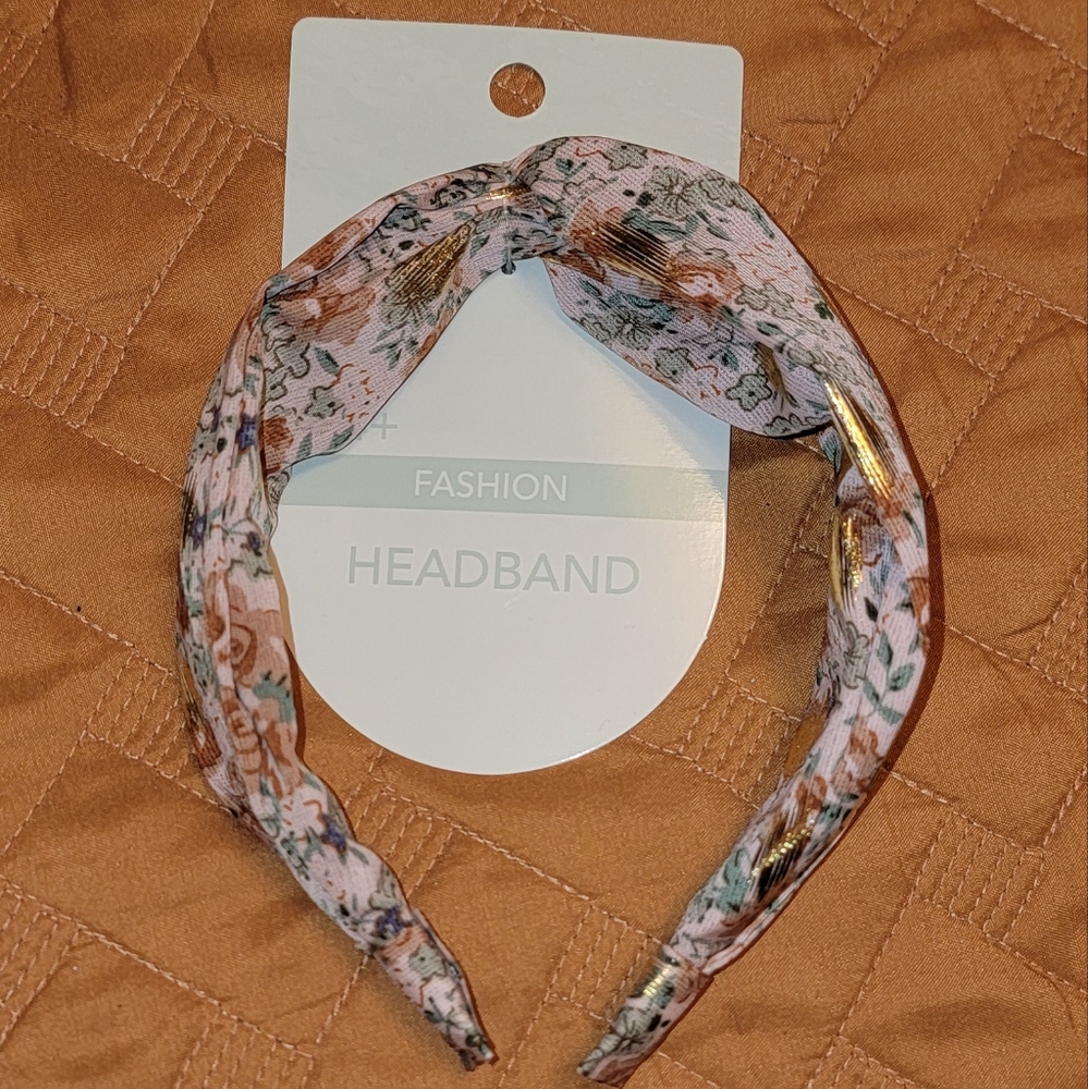 Floral Fashion Headband - Pink and Brown 2/$15 - Picture 2 of 5